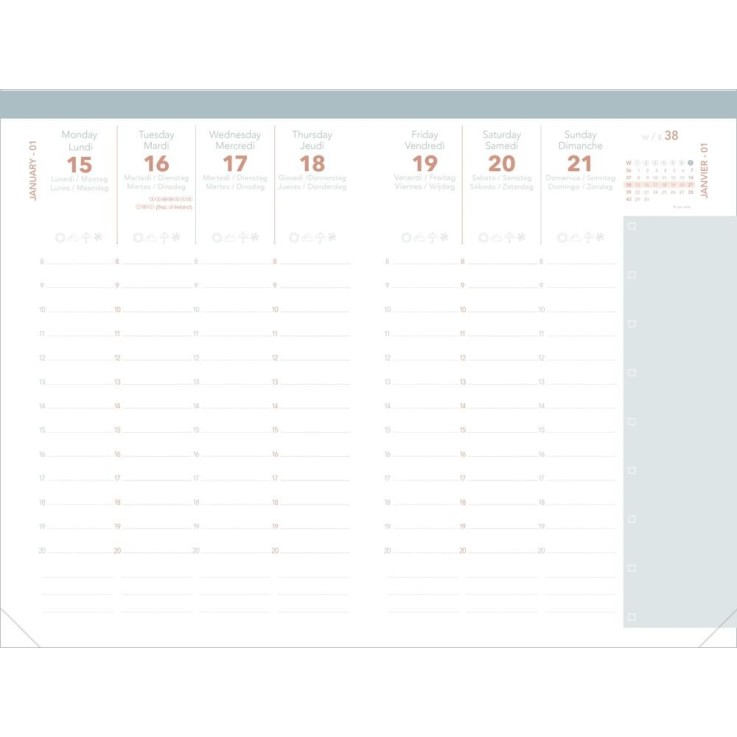 Agenda 2027 - Ministre Color - Semainier Planning - Susan Bleu - 16x24cm