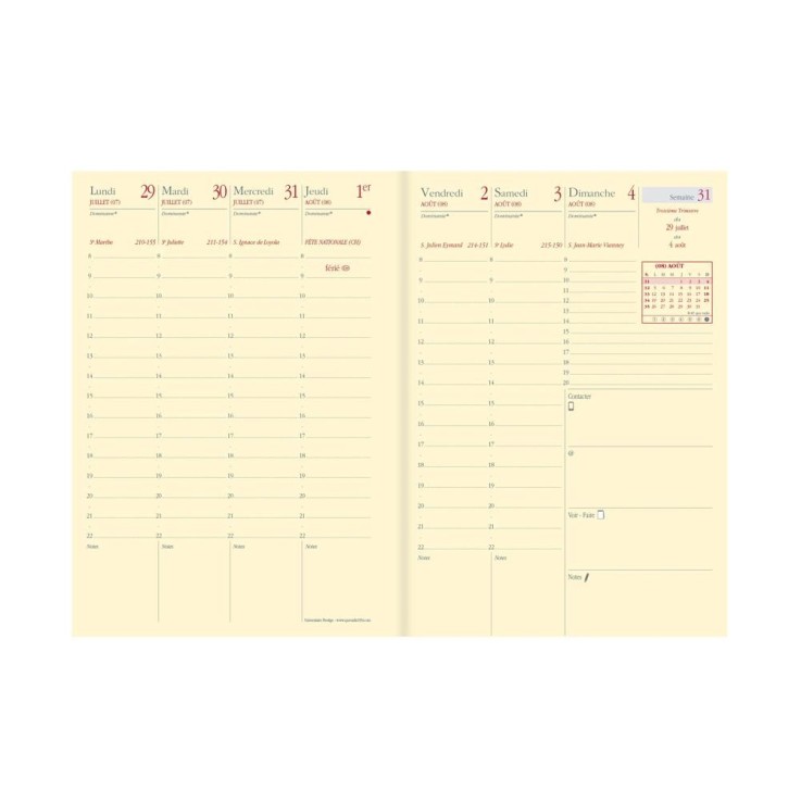 Agenda scolaire 2026-2027 - Universitaire Prestige - Semainier Planning - Soho Noir - 10x15cm