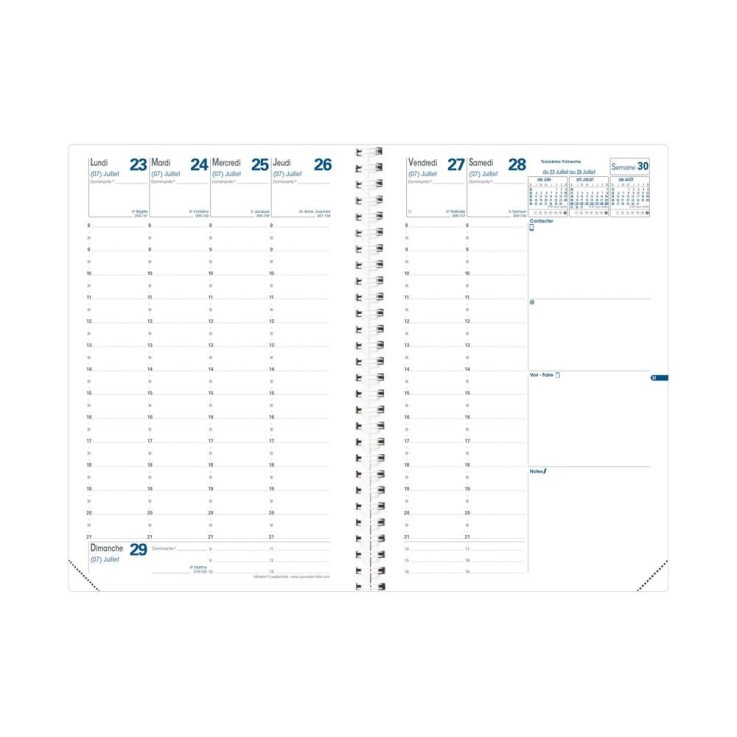 Agenda scolaire Spiralé 2026-2027 - Ministre S sept - Semainier Planning - Egeo Multicolore - 16x24cm