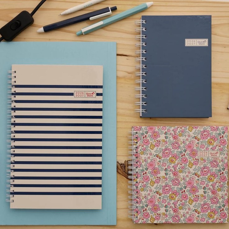 Agenda scolaire Spiralé 2026-2027 - Exécutif S sept - Semainier Planning - Egeo Multicolore - 16x16cm