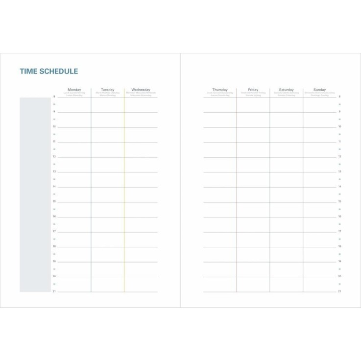 Agenda 16 mois 2026-2027 - Plan Note - Semainier Notes - Pastel Vert clair - 15x21cm