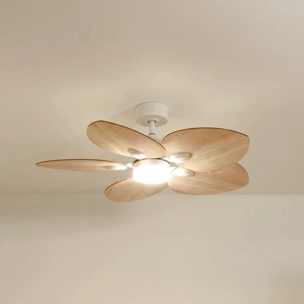 Ventilateur de plafond avec lumière Dahlia teinté Chêne