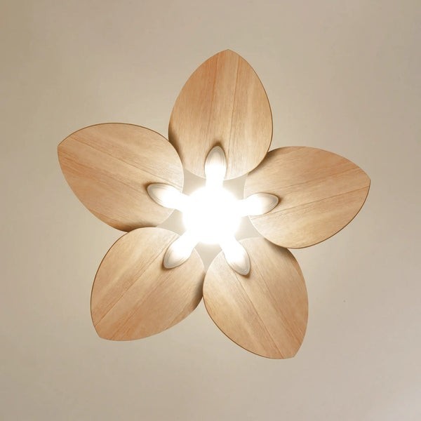 Ventilateur de plafond avec lumière Dahlia teinté Chêne