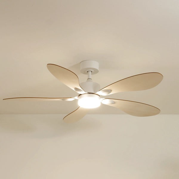 Ventilateur de plafond avec lumière Libellule en bois clair