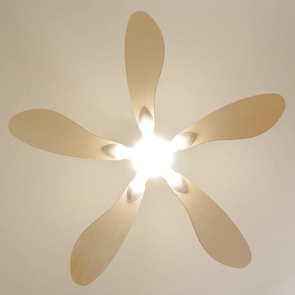 Ventilateur de plafond avec lumière Libellule en bois clair