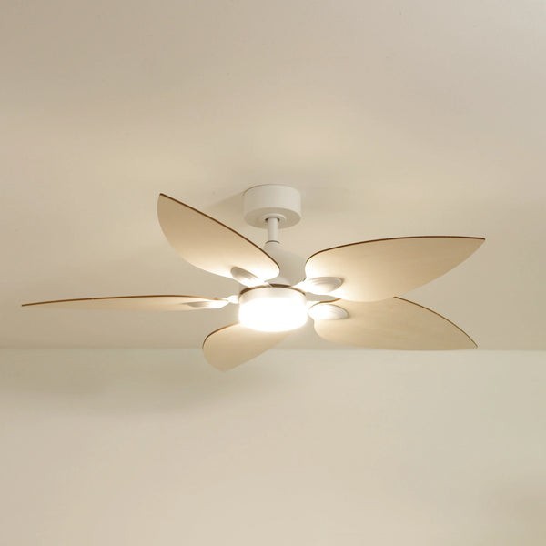 Ventilateur de plafond avec lumière Virevole en bois clair