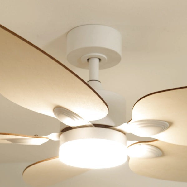 Ventilateur de plafond avec lumière Virevole en bois clair