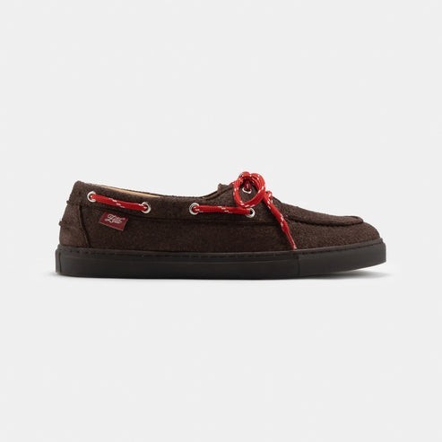 Chaussures bateau Lagos choco hairy en Fibres Recyclées