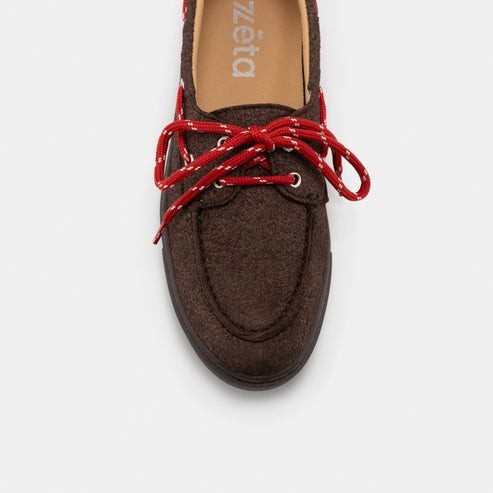 Chaussures bateau Lagos choco hairy en Fibres Recyclées