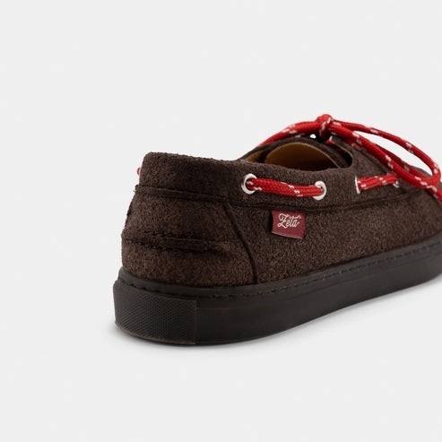 Chaussures bateau Lagos choco hairy en Fibres Recyclées