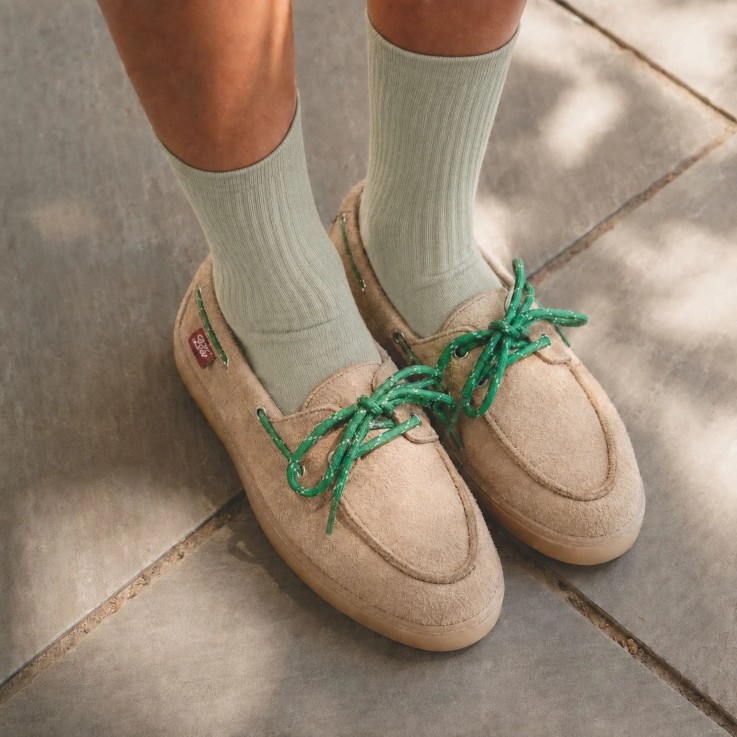 Chaussures bateau Lagos vanille en Fibres Recyclées