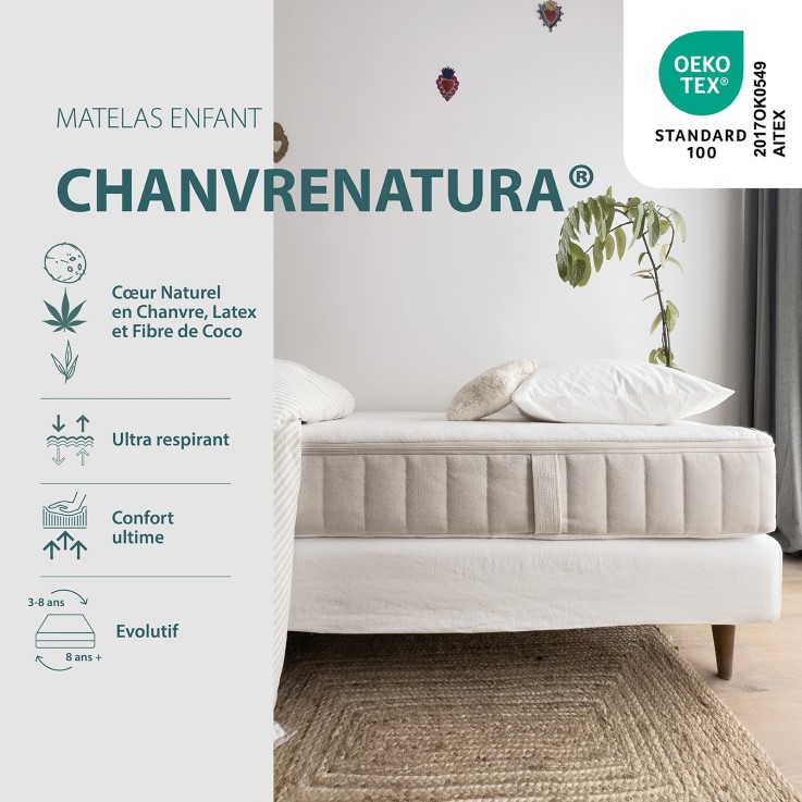 Matelas Enfant Chanvrenatura® - Epaisseur 17cm