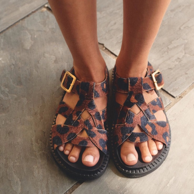 Sandales Nazea léopard en Fibres Recyclées