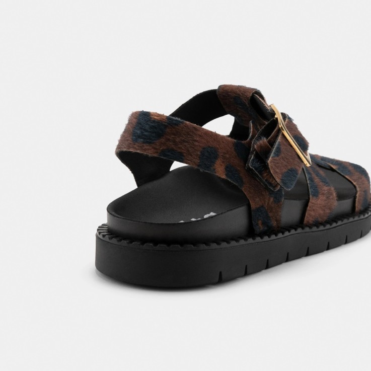 Sandales Nazea léopard en Fibres Recyclées