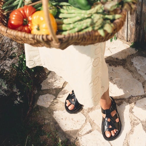 Sandales Nazea noir en Fibres Recyclées