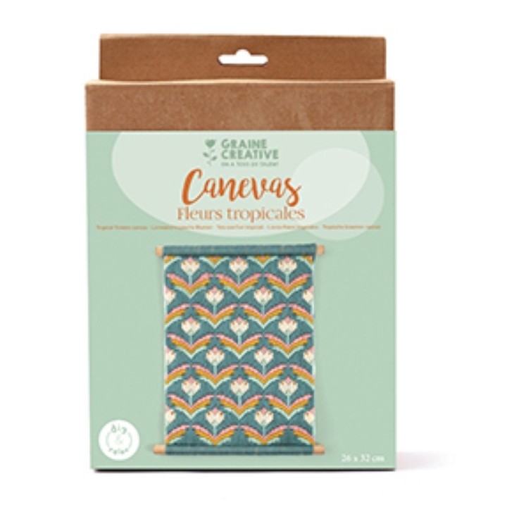 Kit Canevas Fleurs Tropicales