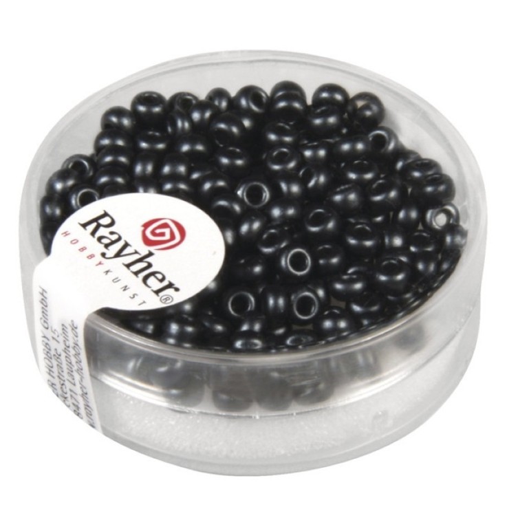 Rocailles cirées, 2,6mm, Boîte 7g, anthracité