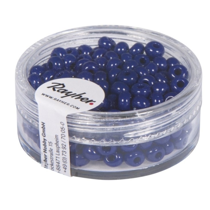 Perles indiennes, 4,5 mm ø, bleu foncé, boîte 17 g
