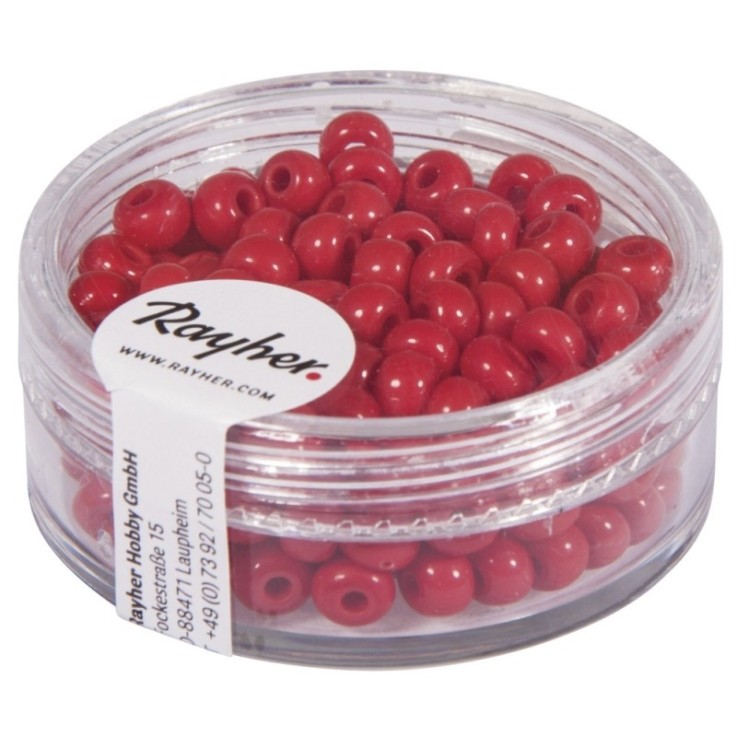 Perles indiennes, 4,5 mm ø, rouge, boîte 17 g