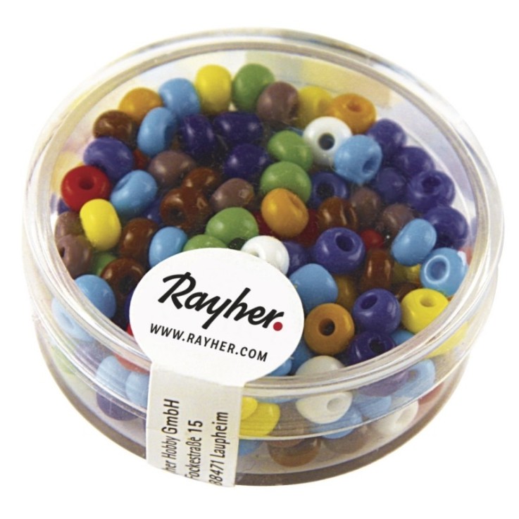 Perles indiennes, 4,5 mm ø, assorties, boîte 17 g