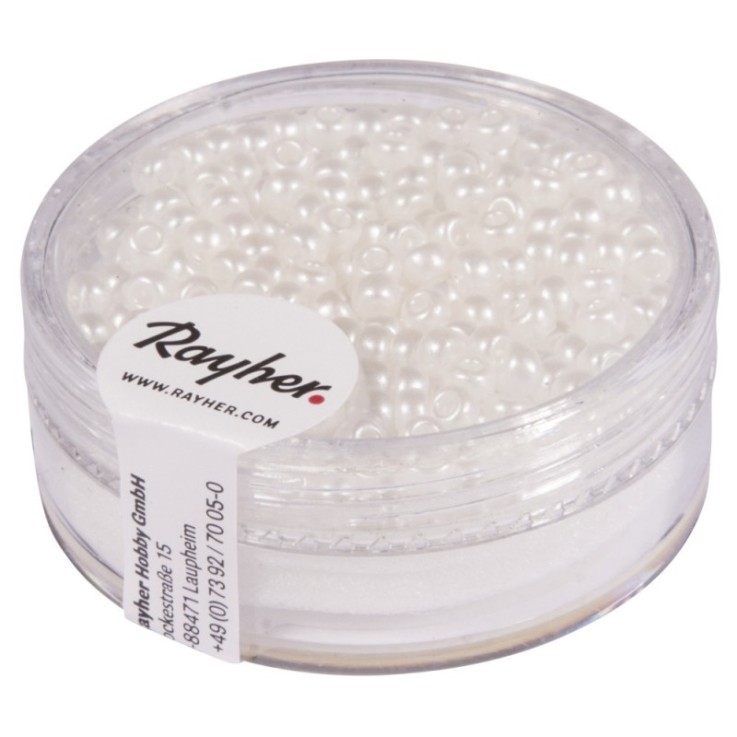 Rocailles cirées, 2,6mm, Boîte 7g, blanc
