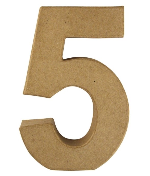 Chiffre pap. -mâché 5 FSC...