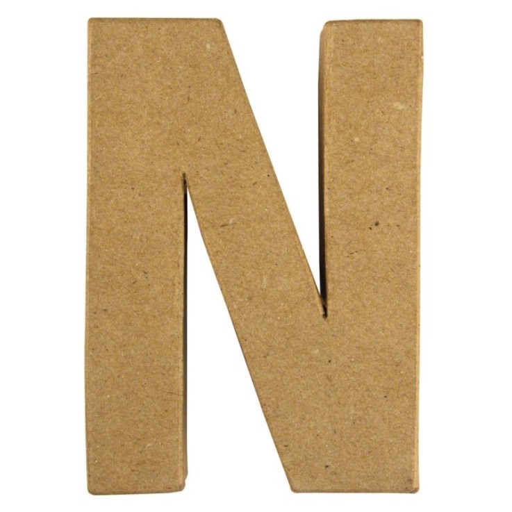 Lettre pap. -mâché N FSC Recycled 100%, 15x10,5x3cm