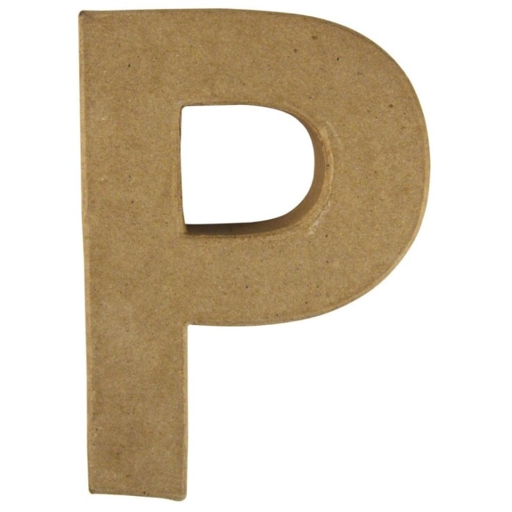 Lettre pap. -mâché P FSC Recycled 100%, 15x10,5x3cm