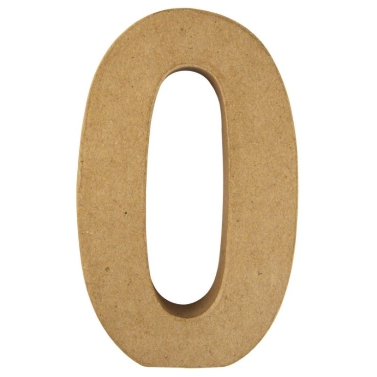 Chiffre pap. -mâché 0 FSC Recycled 100%, 15x9,4x3cm