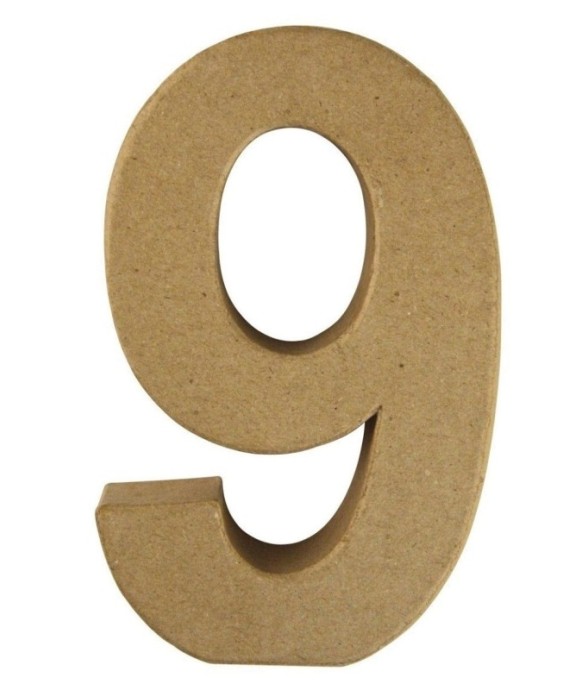 Chiffre pap. -mâché 9 FSC...