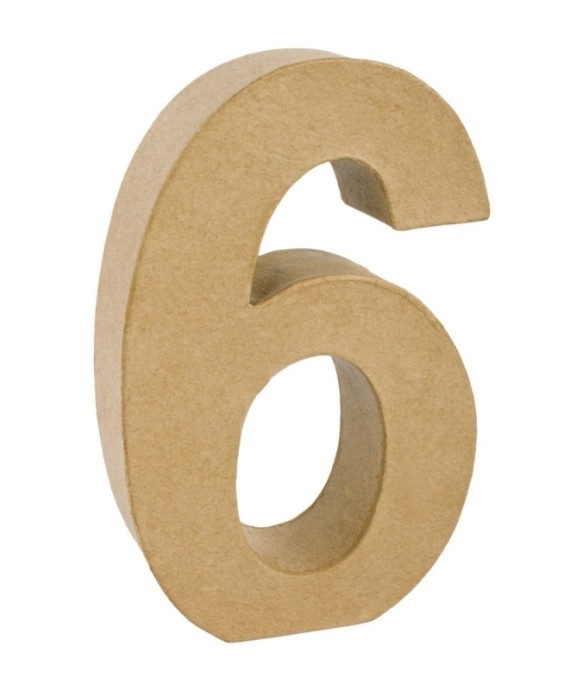 Chiffre pap. -mâché 6 FSC...