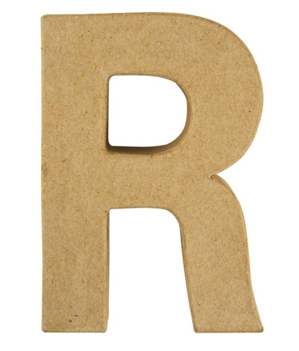 Lettre papier-mâché R FSC...