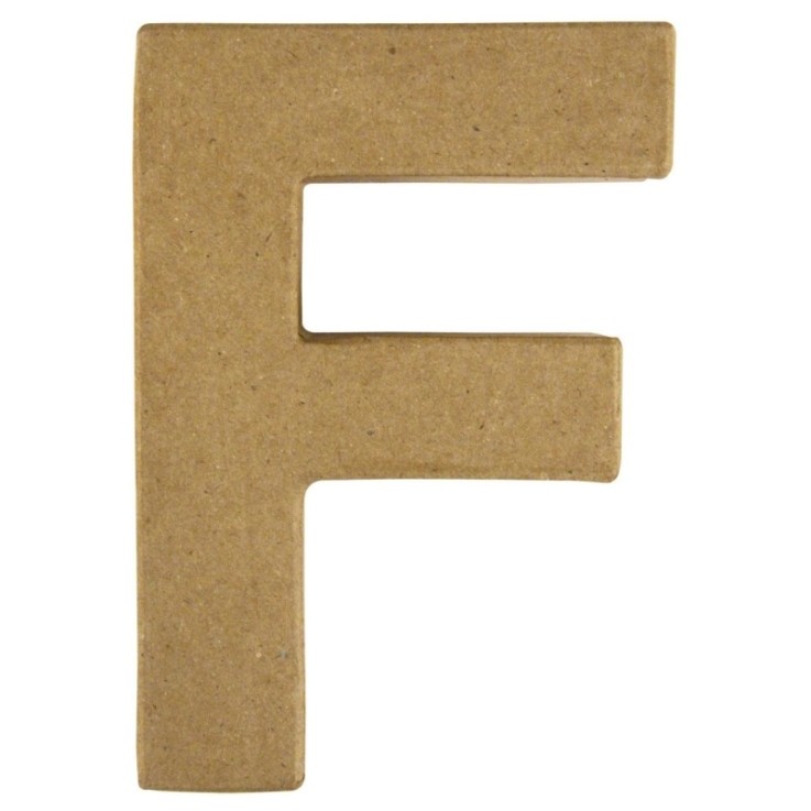 Lettre papier-mâché F FSC Recycled100%, 15x10,5x3cm