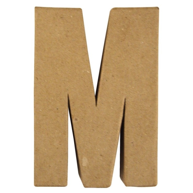 Lettre pap. -mâché M FSC Recycled 100%, 15x10,5x3cm