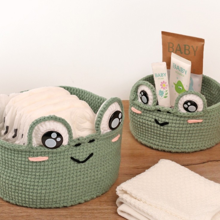 Kit crochet 2 Corbeilles Grenouille