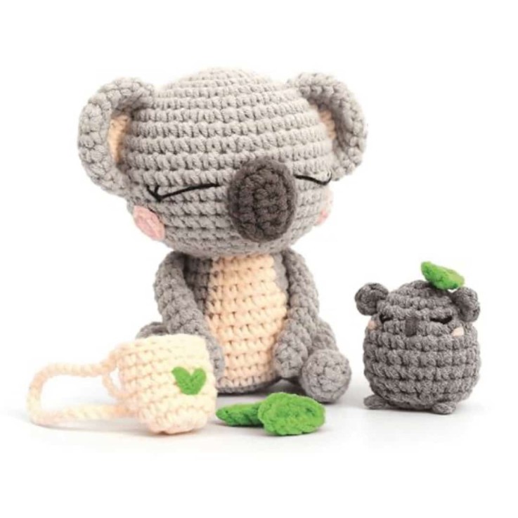 Kit Amigurumi crochet Koala gris 12,5 cm
