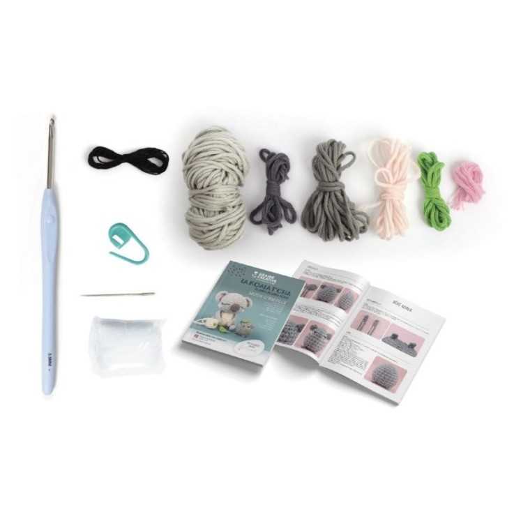 Kit Amigurumi crochet Koala gris 12,5 cm