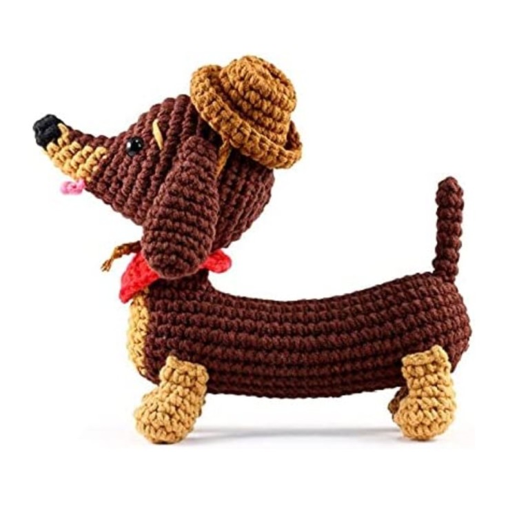 Kit Amigurumi crochet Teckel 18 cm