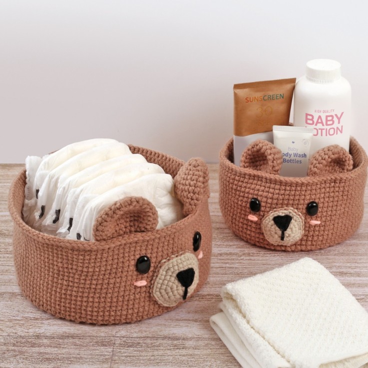 Kit crochet 2 Corbeilles Ours