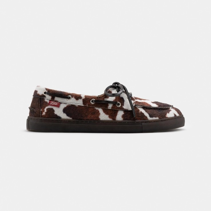Chaussures bateau Lagos imprimé vache en Fibres Recyclées