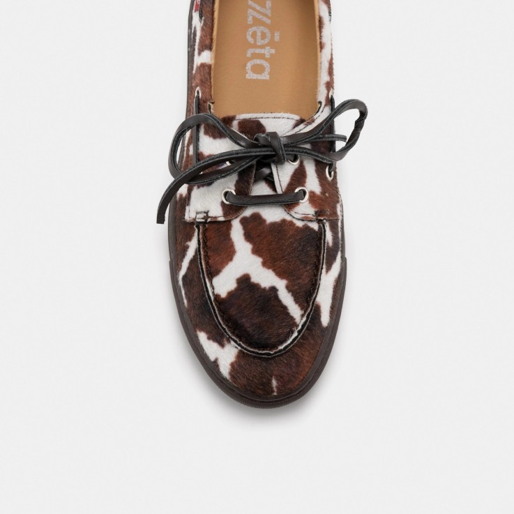 Chaussures bateau Lagos imprimé vache en Fibres Recyclées