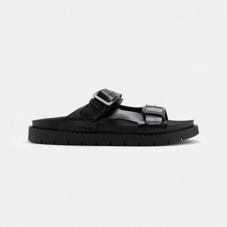 Mules mixtes Praia noir en Fibres Recyclées