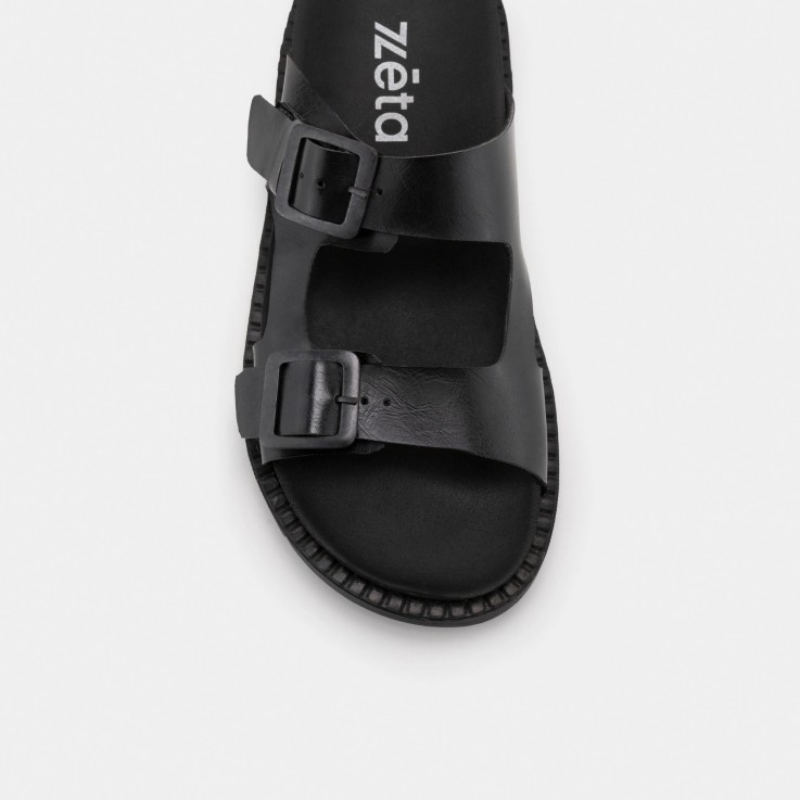 Mules mixtes Praia noir en Fibres Recyclées