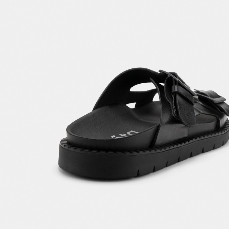 Mules mixtes Praia noir en Fibres Recyclées