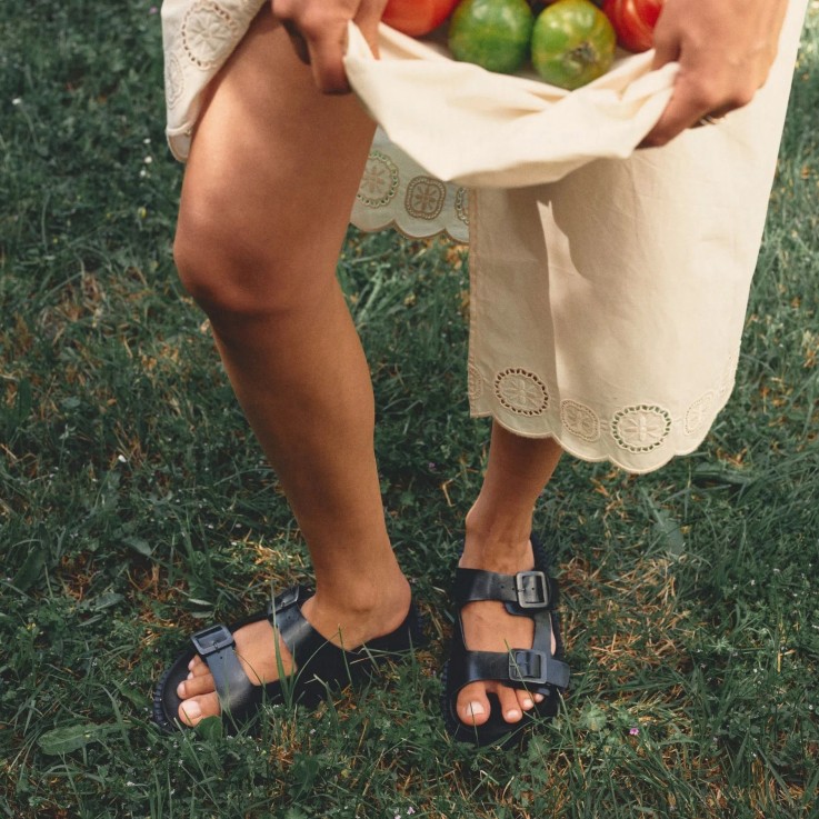 Mules mixtes Praia noir en Fibres Recyclées