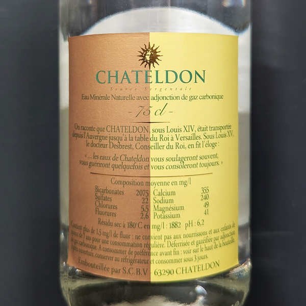 Chateldon - Eau gazeuse d'Auvergne - 6 bouteilles de 75cl
