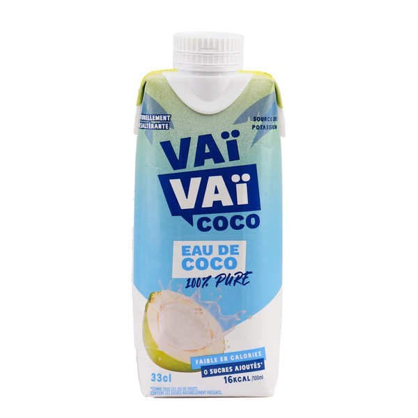 L'eau de coco 100% naturelle - Brique de 33cl