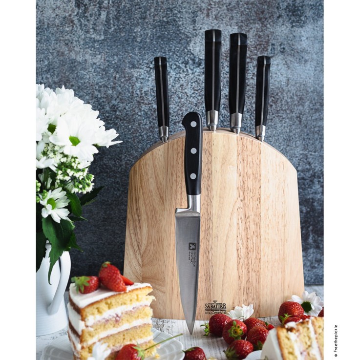 Bloc 5 couteaux de cuisine V Sabatier en inox