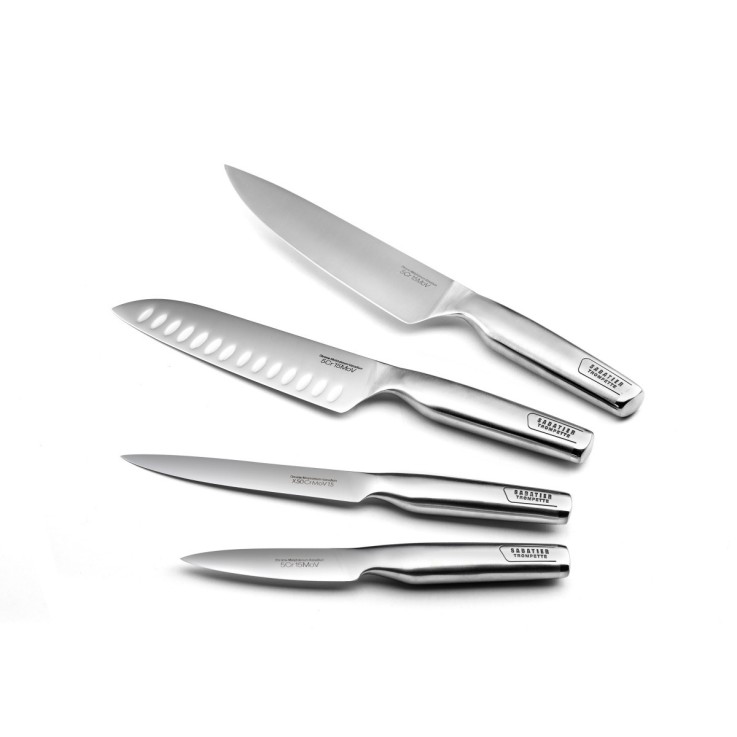 Bloc Bambou 4 couteaux de cuisine Asean en inox
