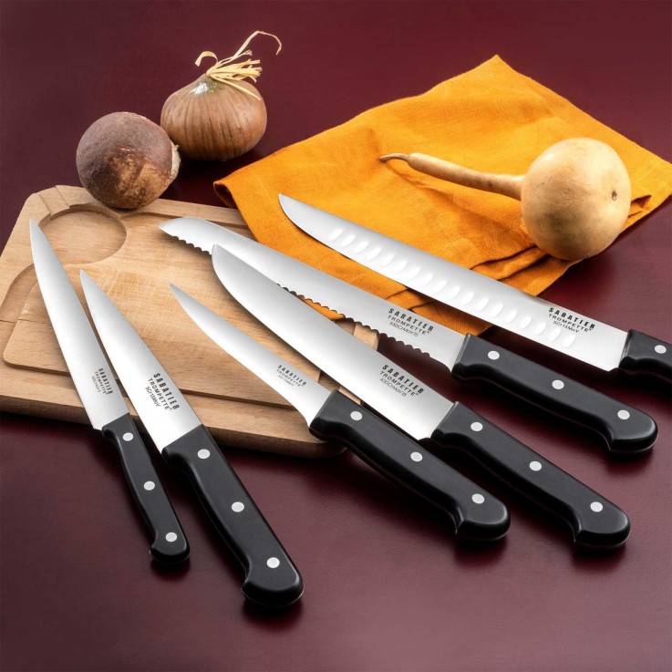 Bloc Bambou 4 couteaux de cuisine Universal en inox